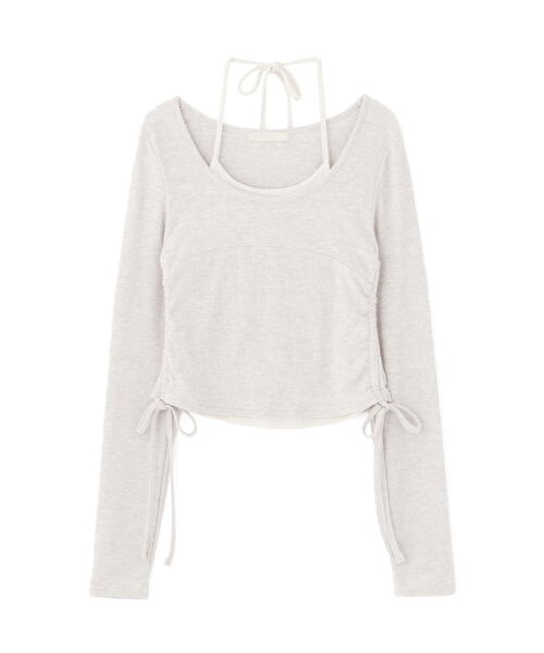 FREE'S MART（フリーズマート）の「◆ホルターネックレイヤードサイドドロストカットソー（Tシャツ/カットソー・レディース・ブラウン/イエロー/ベージュ/ネイビー/グレー・FREE）」の8枚目の写真