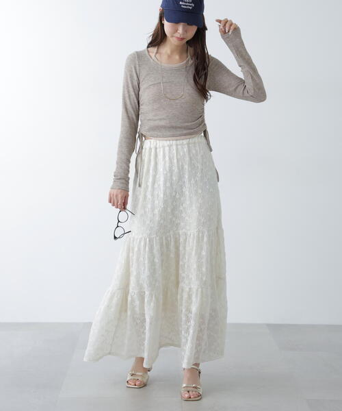 FREE'S MART（フリーズマート）の「◆ホルターネックレイヤードサイドドロストカットソー（Tシャツ/カットソー・レディース・ブラウン/イエロー/ベージュ/ネイビー/グレー・FREE）」の10枚目の写真