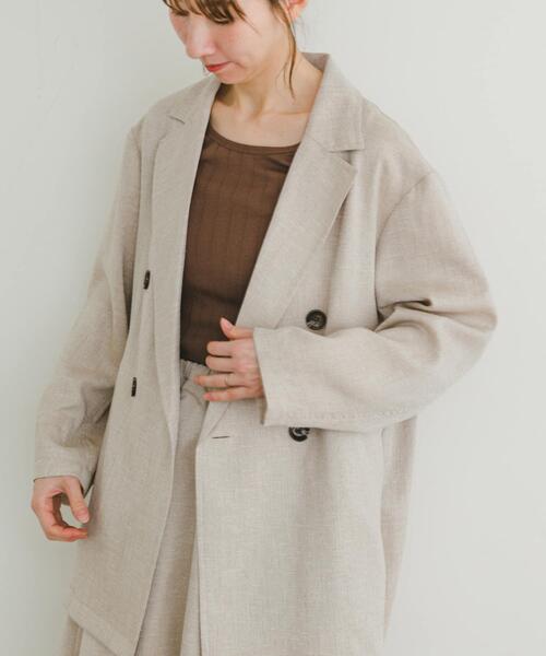 ITEMS URBANRESEARCH（アイテムズ アーバンリサーチ）の「リネンライクジャケット（その他アウター・レディース・ブラウン/ライトベージュ・FREE）」の5枚目の写真