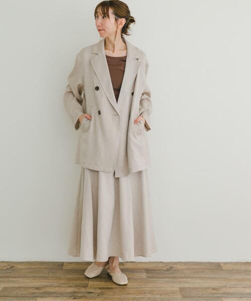 ITEMS URBANRESEARCH（アイテムズ アーバンリサーチ）の「リネンライクジャケット（その他アウター・レディース・ブラウン/ライトベージュ・FREE）」の6枚目の写真