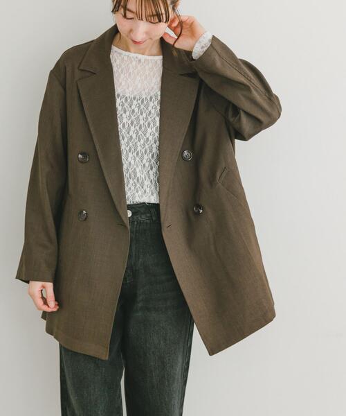 ITEMS URBANRESEARCH（アイテムズ アーバンリサーチ）の「リネンライクジャケット（その他アウター・レディース・ブラウン/ライトベージュ・FREE）」の11枚目の写真