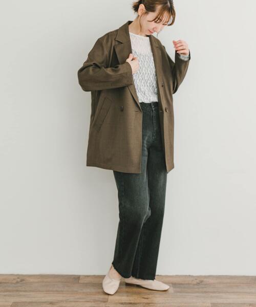 ITEMS URBANRESEARCH（アイテムズ アーバンリサーチ）の「リネンライクジャケット（その他アウター・レディース・ブラウン/ライトベージュ・FREE）」の12枚目の写真