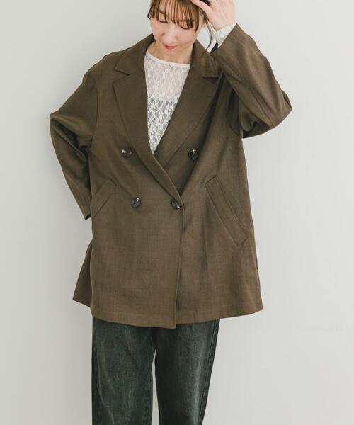 ITEMS URBANRESEARCH（アイテムズ アーバンリサーチ）の「リネンライクジャケット（その他アウター・レディース・ブラウン/ライトベージュ・FREE）」の13枚目の写真