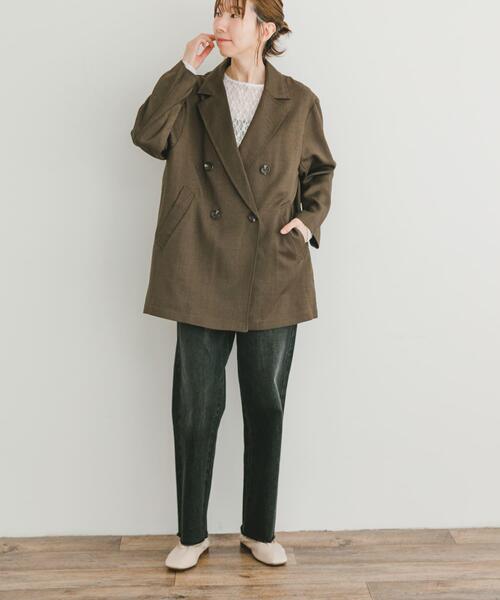 ITEMS URBANRESEARCH（アイテムズ アーバンリサーチ）の「リネンライクジャケット（その他アウター・レディース・ブラウン/ライトベージュ・FREE）」の8枚目の写真