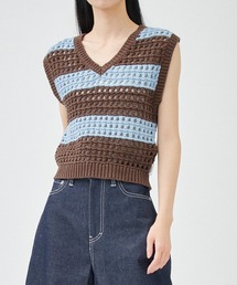 BASICK ニット・セーター レディース ベイシックス 中古　古着 sacai - 美品 21AW Sacai サカイ 長袖 シアードッキング ニット