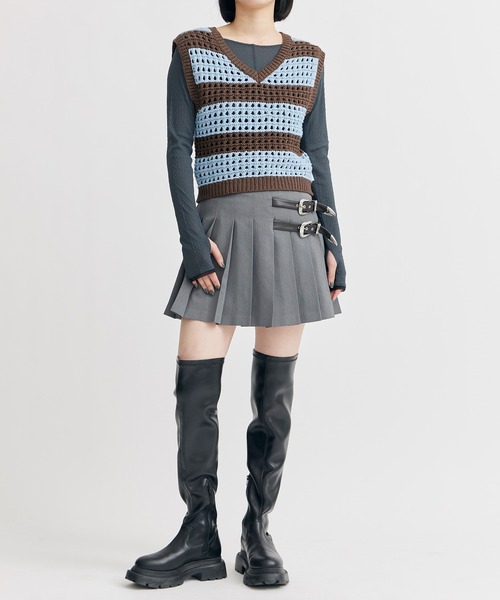 ニット セーター 「BASICKS/ベーシックス」Stripe Rugby Womens Knit/ストライプラグビーニットベスト レディース BASICKS/ベーシックス】Stripe Rugby Womens Knit/ストライプ