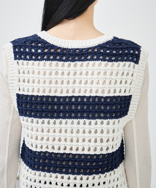 ニット セーター 「BASICKS/ベーシックス」Stripe Rugby Womens Knit/ストライプラグビーニットベスト レディース BASICKS/ベーシックス】Stripe Rugby Womens Knit/ストライプ