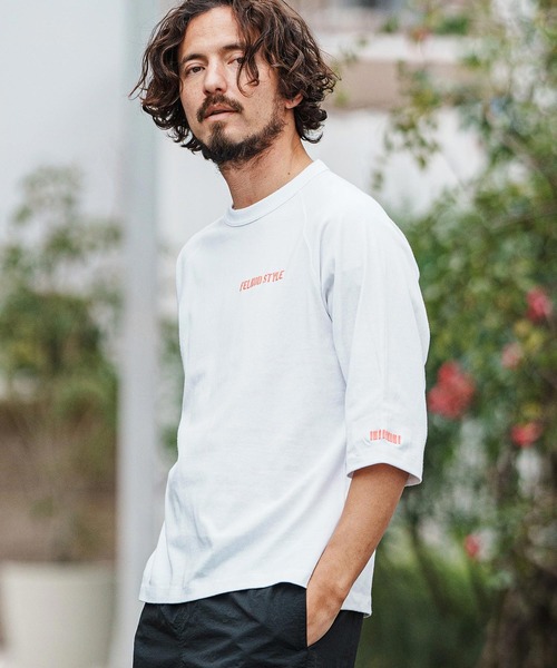 felkod(フィルコッド)の「mlt5092- Dry touch Relax Silhouette 3-4 Sleeve Embroidery Tee Tシャツ(Tシャツ/カットソー・メンズ・ホワイト×ピンク/ホワイト/ブラック・M/S/XL/L)」の5枚目の写真