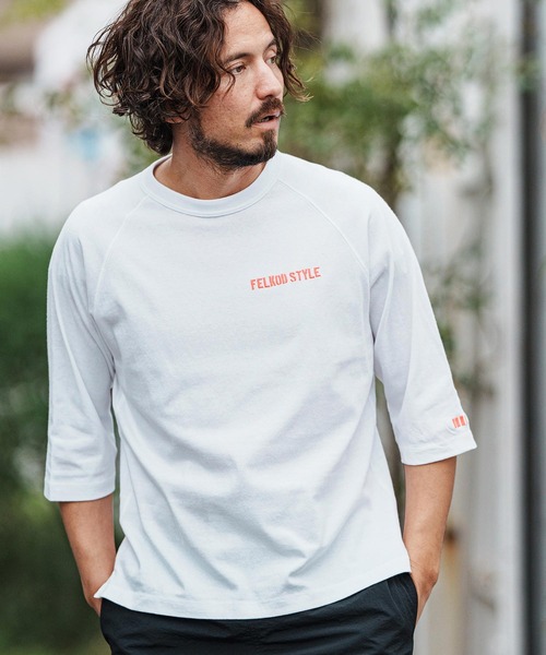 felkod(フィルコッド)の「mlt5092- Dry touch Relax Silhouette 3-4 Sleeve Embroidery Tee Tシャツ(Tシャツ/カットソー・メンズ・ホワイト×ピンク/ホワイト/ブラック・M/S/XL/L)」の6枚目の写真