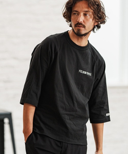 felkod(フィルコッド)の「mlt5092- Dry touch Relax Silhouette 3-4 Sleeve Embroidery Tee Tシャツ(Tシャツ/カットソー・メンズ・ホワイト×ピンク/ホワイト/ブラック・M/S/XL/L)」の11枚目の写真