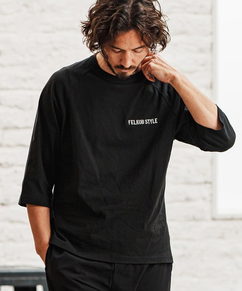 felkod(フィルコッド)の「mlt5092- Dry touch Relax Silhouette 3-4 Sleeve Embroidery Tee Tシャツ(Tシャツ/カットソー・メンズ・ホワイト×ピンク/ホワイト/ブラック・M/S/XL/L)」の12枚目の写真