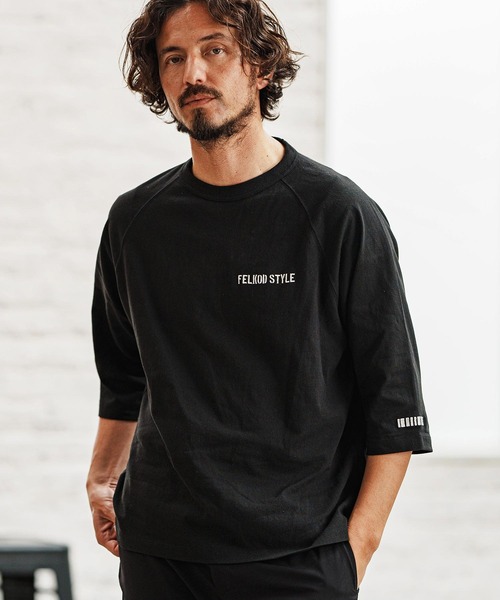 felkod(フィルコッド)の「mlt5092- Dry touch Relax Silhouette 3-4 Sleeve Embroidery Tee Tシャツ(Tシャツ/カットソー・メンズ・ホワイト×ピンク/ホワイト/ブラック・M/S/XL/L)」の13枚目の写真