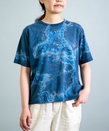 [OMNIGOD womens / オムニゴッド] 天竺 ショートスリーブTシャツ (Indigo)