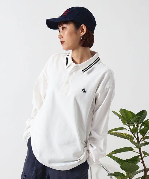 FFEIN（フェイン）の「【FFEIN（フェイン）】衿ライン長袖ポロシャツ / ポロシャツ 鹿の子 Tシャツ 長袖 ワンポイント（ポロシャツ・メンズ・サンドベージュ/ネイビー/ブラック/オフホワイト・SMALL/MEDIUM/LARGE）」の2枚目の写真