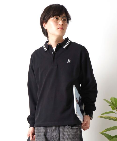FFEIN（フェイン）の「【FFEIN（フェイン）】衿ライン長袖ポロシャツ / ポロシャツ 鹿の子 Tシャツ 長袖 ワンポイント（ポロシャツ・メンズ・サンドベージュ/ネイビー/ブラック/オフホワイト・SMALL/MEDIUM/LARGE）」の3枚目の写真