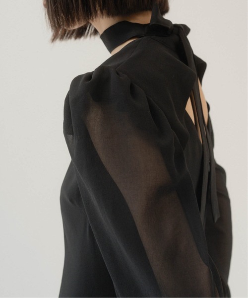 Knuth Marf(クヌースマーフ)の「puff sleeve sheer one piece(ワンピース・レディース・ブラック/その他・X-SMALL/SMALL/MEDIUM)」の9枚目の写真