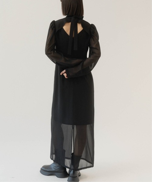 Knuth Marf(クヌースマーフ)の「puff sleeve sheer one piece(ワンピース・レディース・ブラック/その他・X-SMALL/SMALL/MEDIUM)」の4枚目の写真
