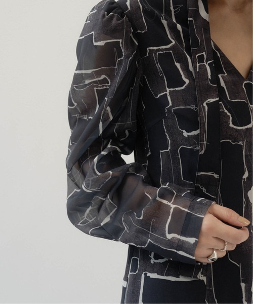 Knuth Marf(クヌースマーフ)の「puff sleeve sheer one piece(ワンピース・レディース・ブラック/その他・X-SMALL/SMALL/MEDIUM)」の17枚目の写真