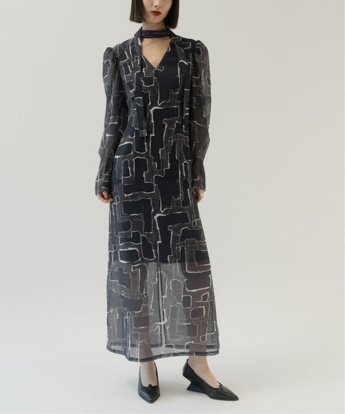 Knuth Marf(クヌースマーフ)の「puff sleeve sheer one piece(ワンピース・レディース・ブラック/その他・X-SMALL/SMALL/MEDIUM)」の12枚目の写真