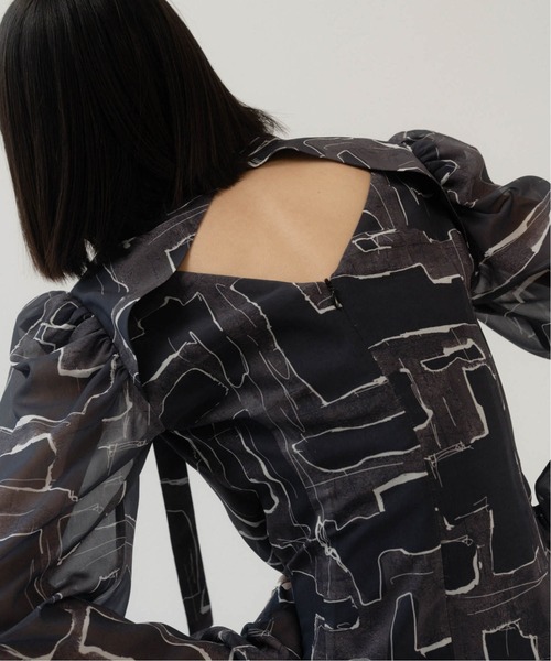 Knuth Marf(クヌースマーフ)の「puff sleeve sheer one piece(ワンピース・レディース・ブラック/その他・X-SMALL/SMALL/MEDIUM)」の19枚目の写真