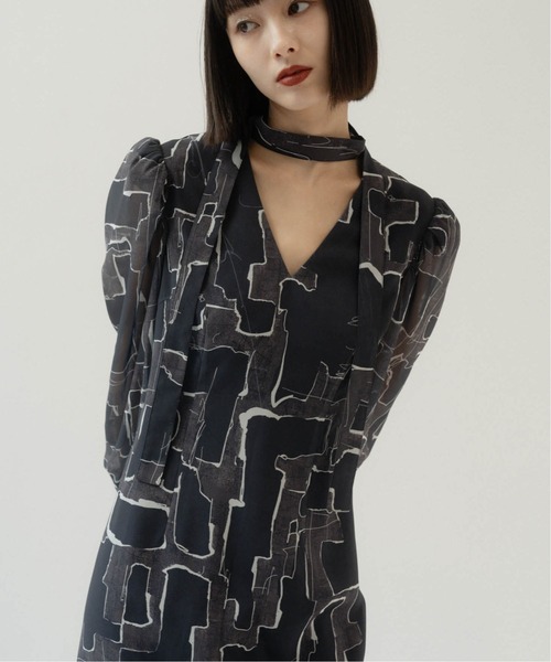 Knuth Marf(クヌースマーフ)の「puff sleeve sheer one piece(ワンピース・レディース・ブラック/その他・X-SMALL/SMALL/MEDIUM)」の15枚目の写真