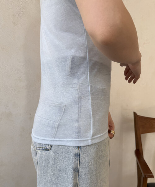 DouDou(ドゥドゥ)の「【WEB限定】セットTEE(Tシャツ/カットソー・レディース・オフホワイト/ライトグレー・FREE)」の17枚目の写真