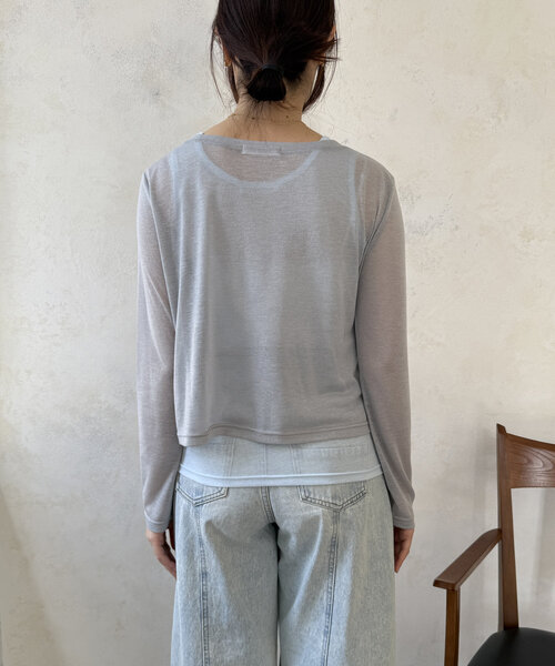 DouDou(ドゥドゥ)の「【WEB限定】セットTEE(Tシャツ/カットソー・レディース・オフホワイト/ライトグレー・FREE)」の20枚目の写真