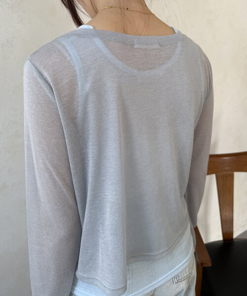 DouDou(ドゥドゥ)の「【WEB限定】セットTEE(Tシャツ/カットソー・レディース・オフホワイト/ライトグレー・FREE)」の21枚目の写真