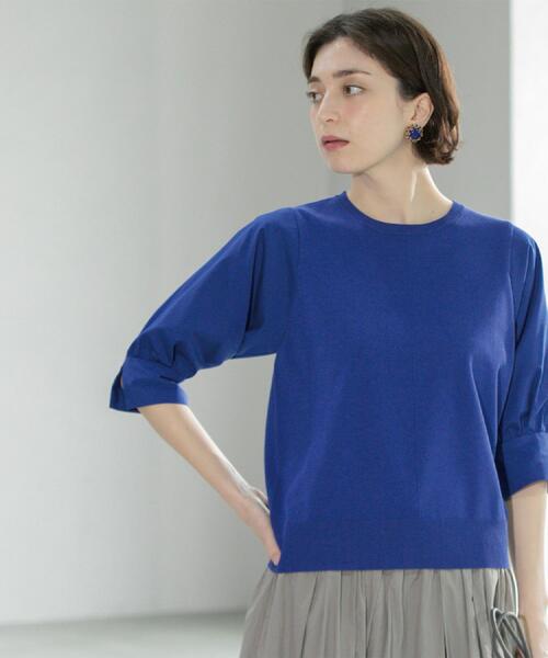 OPAQUE.CLIP（オペークドットクリップ）の「フハクスリーブドッキングニット【洗濯機洗い可】（ニット/セーター・レディース・ブラック/ブラウン系その他/ホワイト/ブルー系その他・36/38/40/42）」の16枚目の写真