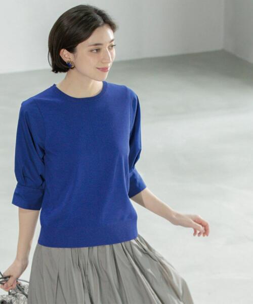 OPAQUE.CLIP（オペークドットクリップ）の「フハクスリーブドッキングニット【洗濯機洗い可】（ニット/セーター・レディース・ブラック/ブラウン系その他/ホワイト/ブルー系その他・36/38/40/42）」の17枚目の写真