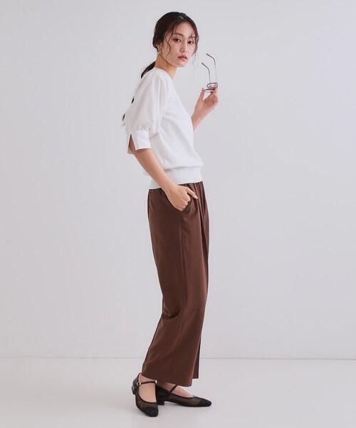 OPAQUE.CLIP（オペークドットクリップ）の「フハクスリーブドッキングニット【洗濯機洗い可】（ニット/セーター・レディース・ブラック/ブラウン系その他/ホワイト/ブルー系その他・36/38/40/42）」の22枚目の写真