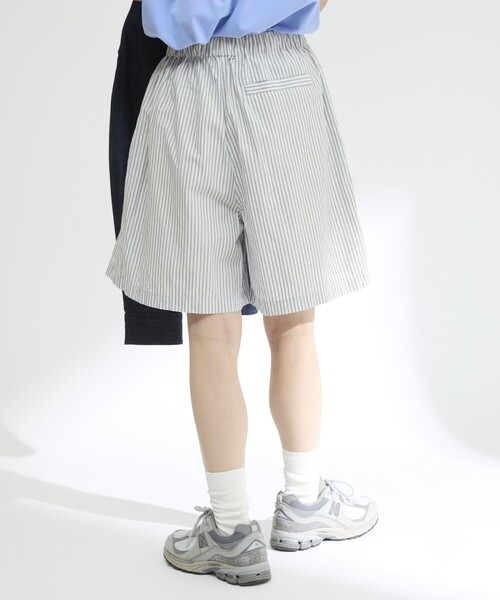 Firsthand(ファーストハンド)の「MA Firsthand/マ ファーストハンド BASIC LOGO STRIPE SHORT PANTS / ベーシックロゴストライプショーツ(その他パンツ・レディース・ピンク/ホワイト/サックスブルー・FREE)」の7枚目の写真