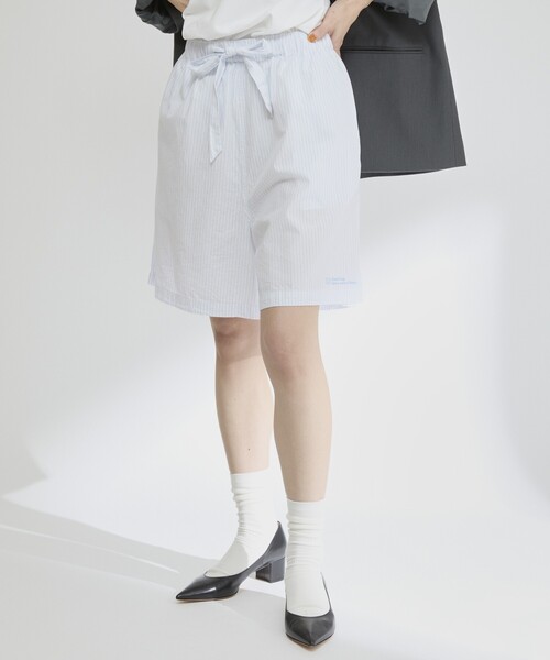 Firsthand(ファーストハンド)の「MA Firsthand/マ ファーストハンド BASIC LOGO STRIPE SHORT PANTS / ベーシックロゴストライプショーツ(その他パンツ・レディース・ピンク/ホワイト/サックスブルー・FREE)」の20枚目の写真