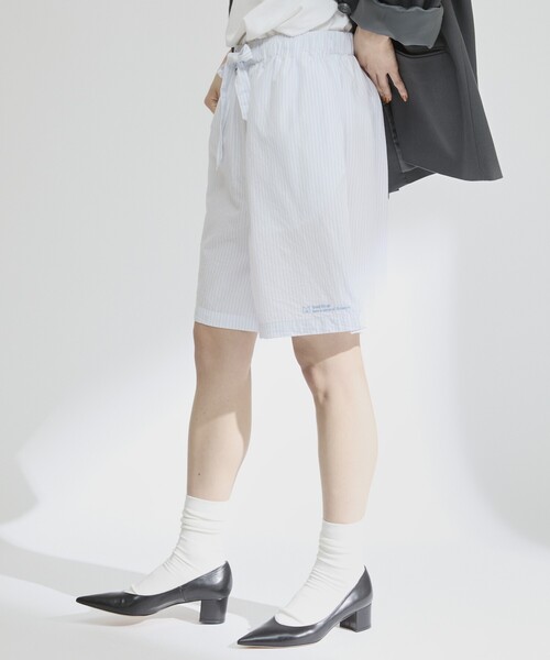 Firsthand(ファーストハンド)の「MA Firsthand/マ ファーストハンド BASIC LOGO STRIPE SHORT PANTS / ベーシックロゴストライプショーツ(その他パンツ・レディース・ピンク/ホワイト/サックスブルー・FREE)」の21枚目の写真