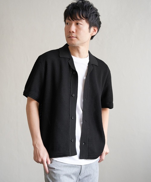 ikka（イッカ）の「【2点セット】GOKU楽ニットシャツインナーセット（ニット/セーター・メンズ・ブラック/ベージュ・M/L/XL/S）」の4枚目の写真