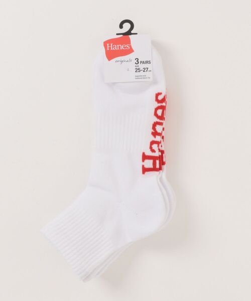 HANES（ヘインズ）の「HANES/ヘインズ ソックス QUARTER LENGTH SOCKS 3足組 クォーターレングス HMSCB201（ソックス/靴下・メンズ・ブラック/ホワイト・M/S）」の9枚目の写真