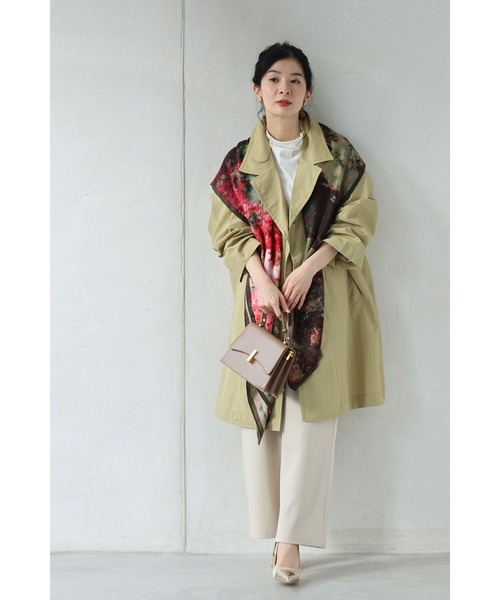 cawaii（カワイイ）の「定番デザインの軽やかライトコート（トレンチコート・レディース・ネイビー/ベージュ・FREE）」の3枚目の写真