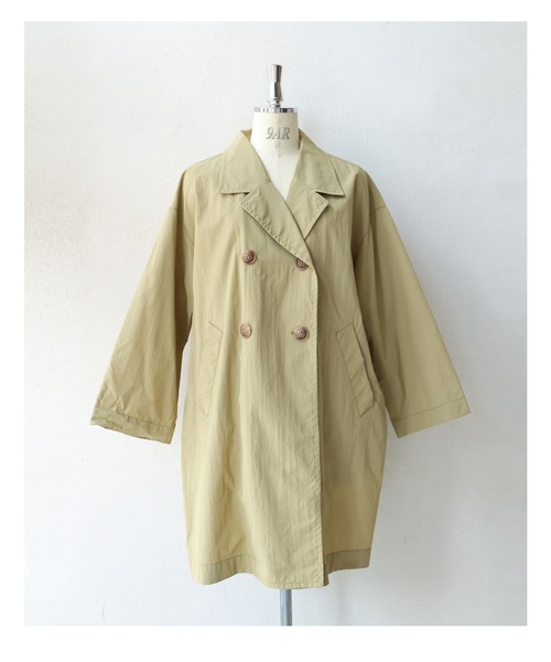 cawaii（カワイイ）の「定番デザインの軽やかライトコート（トレンチコート・レディース・ネイビー/ベージュ・FREE）」の4枚目の写真