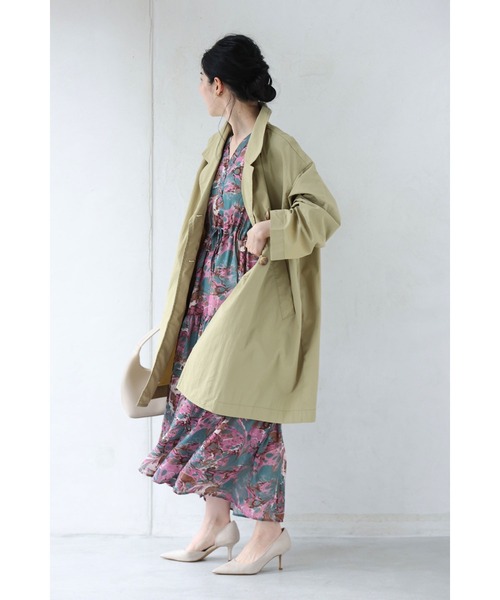 cawaii（カワイイ）の「定番デザインの軽やかライトコート（トレンチコート・レディース・ネイビー/ベージュ・FREE）」の12枚目の写真