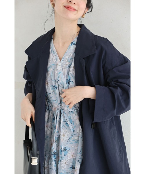 cawaii（カワイイ）の「定番デザインの軽やかライトコート（トレンチコート・レディース・ネイビー/ベージュ・FREE）」の7枚目の写真