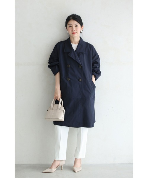 cawaii（カワイイ）の「定番デザインの軽やかライトコート（トレンチコート・レディース・ネイビー/ベージュ・FREE）」の17枚目の写真
