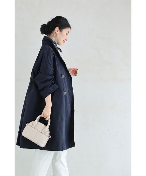 cawaii（カワイイ）の「定番デザインの軽やかライトコート（トレンチコート・レディース・ネイビー/ベージュ・FREE）」の8枚目の写真