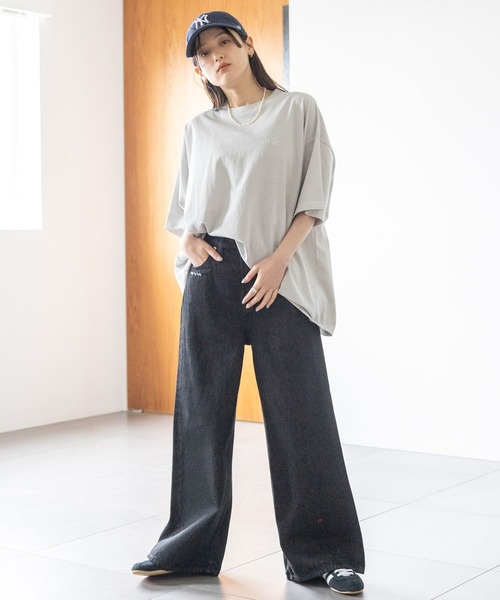 RAGEBLUE（レイジブルー）の「ロゴ刺繍ピグメントルーズTシャツ（Tシャツ/カットソー・レディース・ブラック/グレー/ピンク/ブルー・FREE）」の13枚目の写真