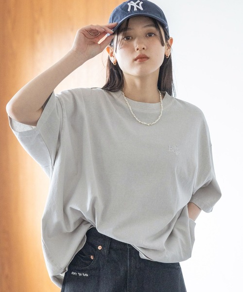 RAGEBLUE（レイジブルー）の「ロゴ刺繍ピグメントルーズTシャツ（Tシャツ/カットソー・レディース・ブラック/グレー/ピンク/ブルー・FREE）」の14枚目の写真