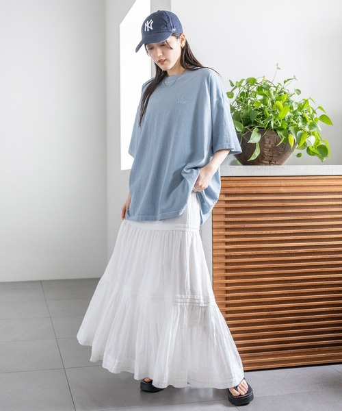 RAGEBLUE（レイジブルー）の「ロゴ刺繍ピグメントルーズTシャツ（Tシャツ/カットソー・レディース・ブラック/グレー/ピンク/ブルー・FREE）」の16枚目の写真