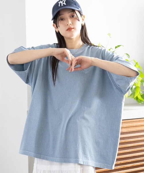 RAGEBLUE（レイジブルー）の「ロゴ刺繍ピグメントルーズTシャツ（Tシャツ/カットソー・レディース・ブラック/グレー/ピンク/ブルー・FREE）」の19枚目の写真