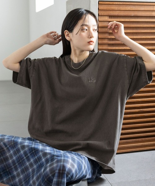 RAGEBLUE（レイジブルー）の「ロゴ刺繍ピグメントルーズTシャツ（Tシャツ/カットソー・レディース・ブラック/グレー/ピンク/ブルー・FREE）」の10枚目の写真