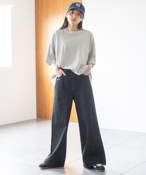 RAGEBLUE（レイジブルー）の「ロゴ刺繍ピグメントルーズTシャツ（Tシャツ/カットソー・レディース・ブラック/グレー/ピンク/ブルー・FREE）」の11枚目の写真