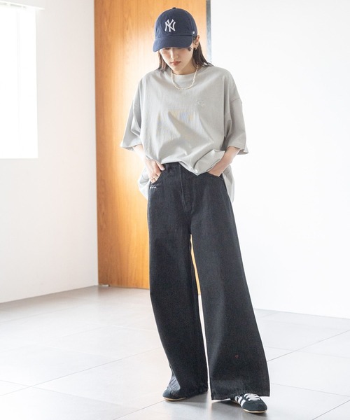 RAGEBLUE（レイジブルー）の「ロゴ刺繍ピグメントルーズTシャツ（Tシャツ/カットソー・レディース・ブラック/グレー/ピンク/ブルー・FREE）」の12枚目の写真