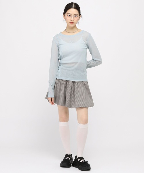 3.3 Field Trip （3.3フィールドトリップ）の「3.3 Field Trip／サイドレースアップロングスリーブ（Tシャツ/カットソー・レディース・チャコール/ブルー/アイボリー・FREE）」の11枚目の写真